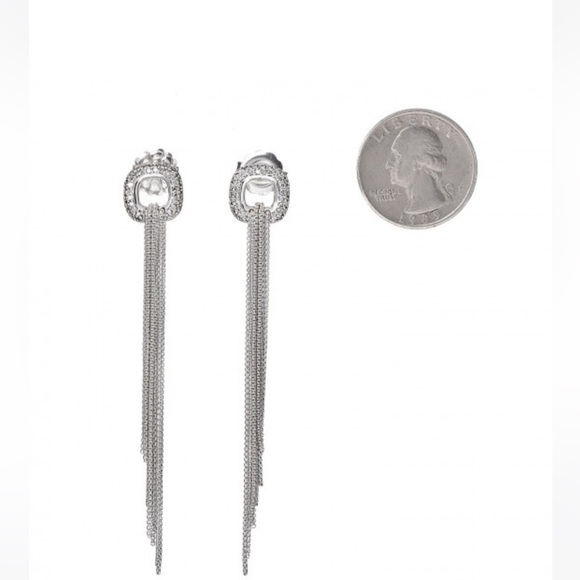 David Yurman Sterling Silver and Diamond Waterfall Earring. - Picture 2 of 6